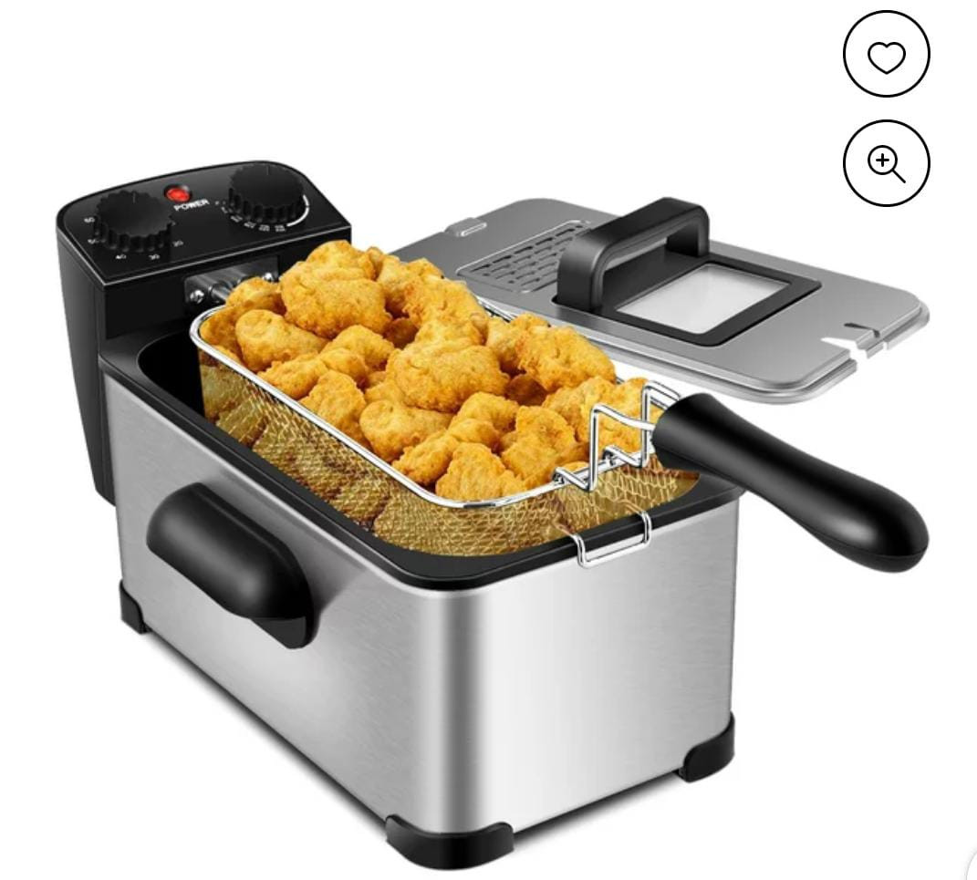 Compact Electric Deep Fryer with Basket