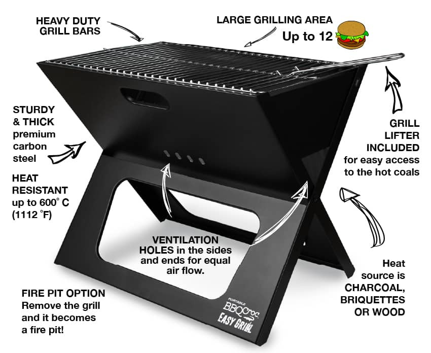 Portable Charcoal BBQ Grill