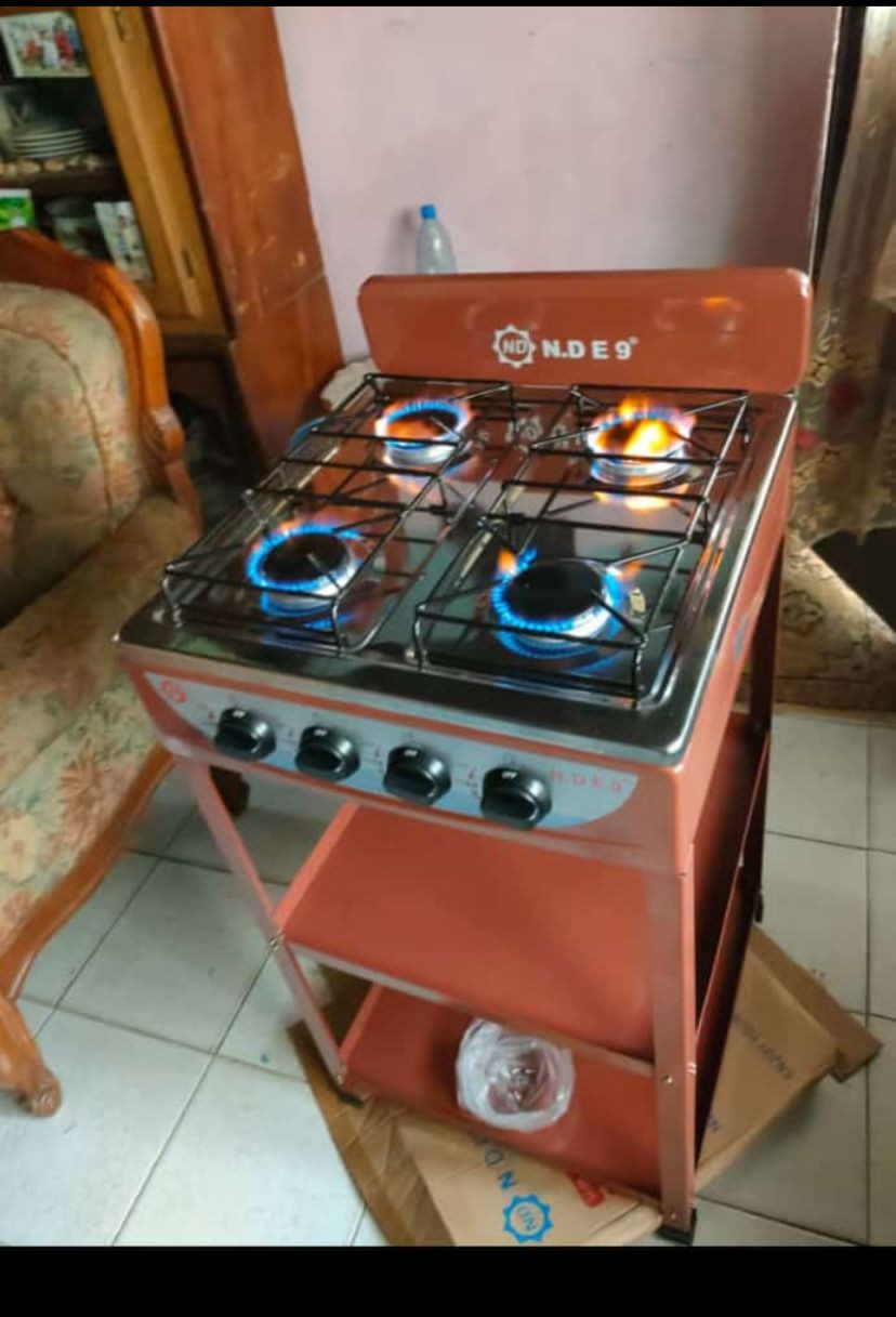 N.D.E 9 4-Burner Gas Cooker with Stand