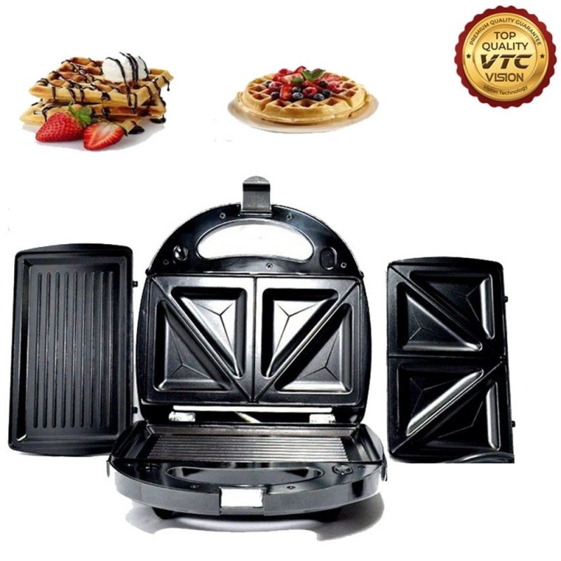 3-in-1 Sandwich, Waffle & Grill Maker