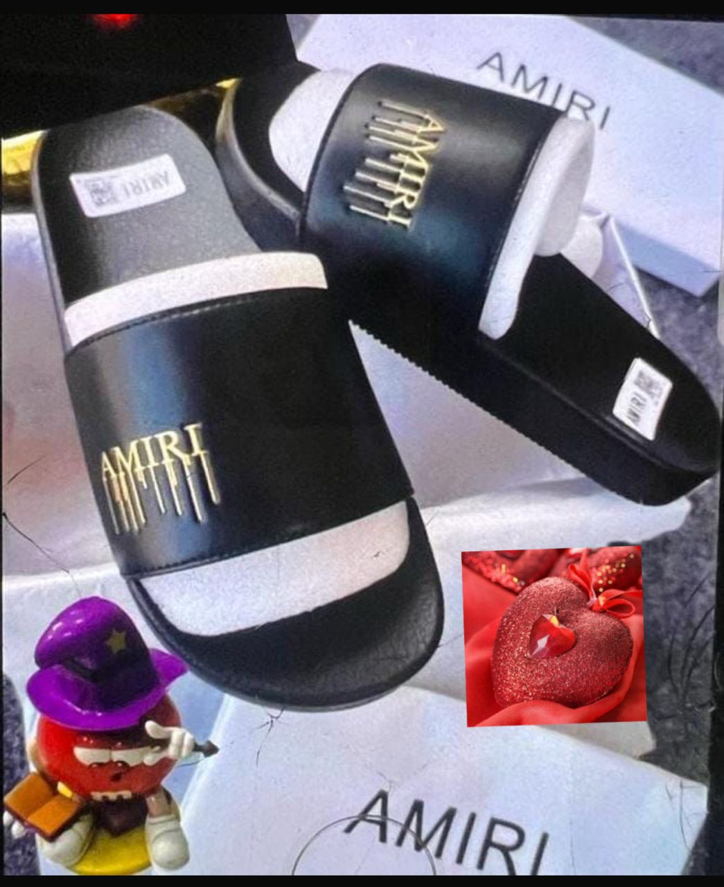 Amiri Black Leather Slides 15800FCFA Wishmix