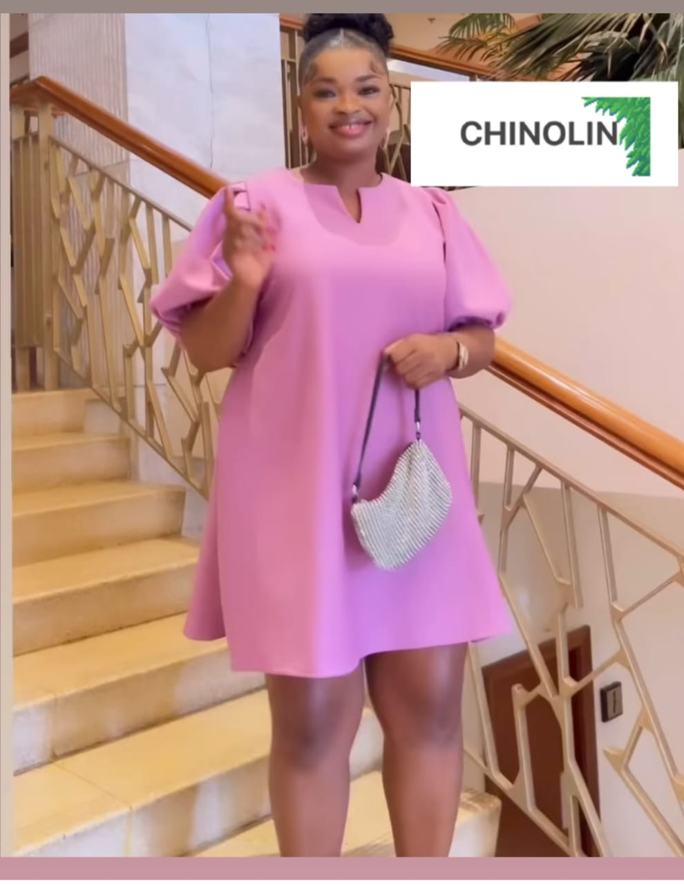 Chic Pink Puff Sleeve Mini Dress