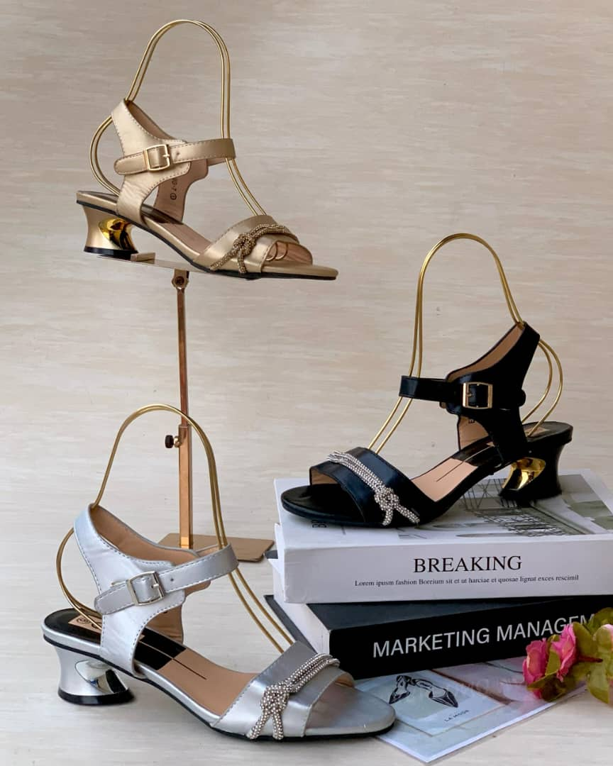 Chic Metallic Heeled Sandals