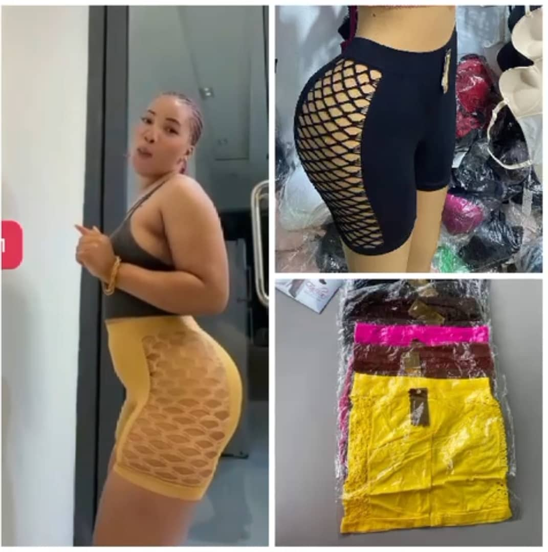 Short de cycliste taille haute avec côté résille