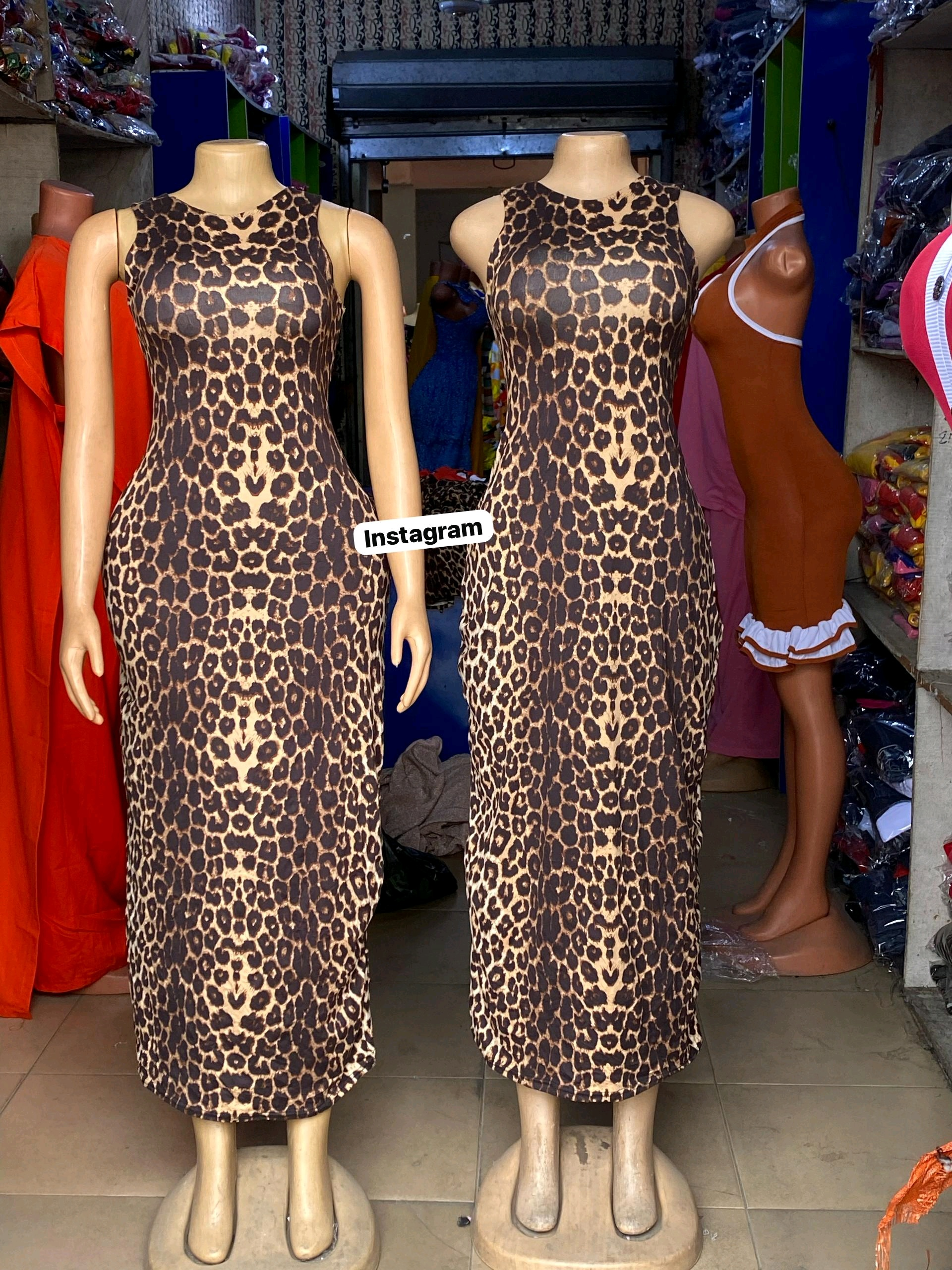 Sleeveless Leopard Print Maxi Dress