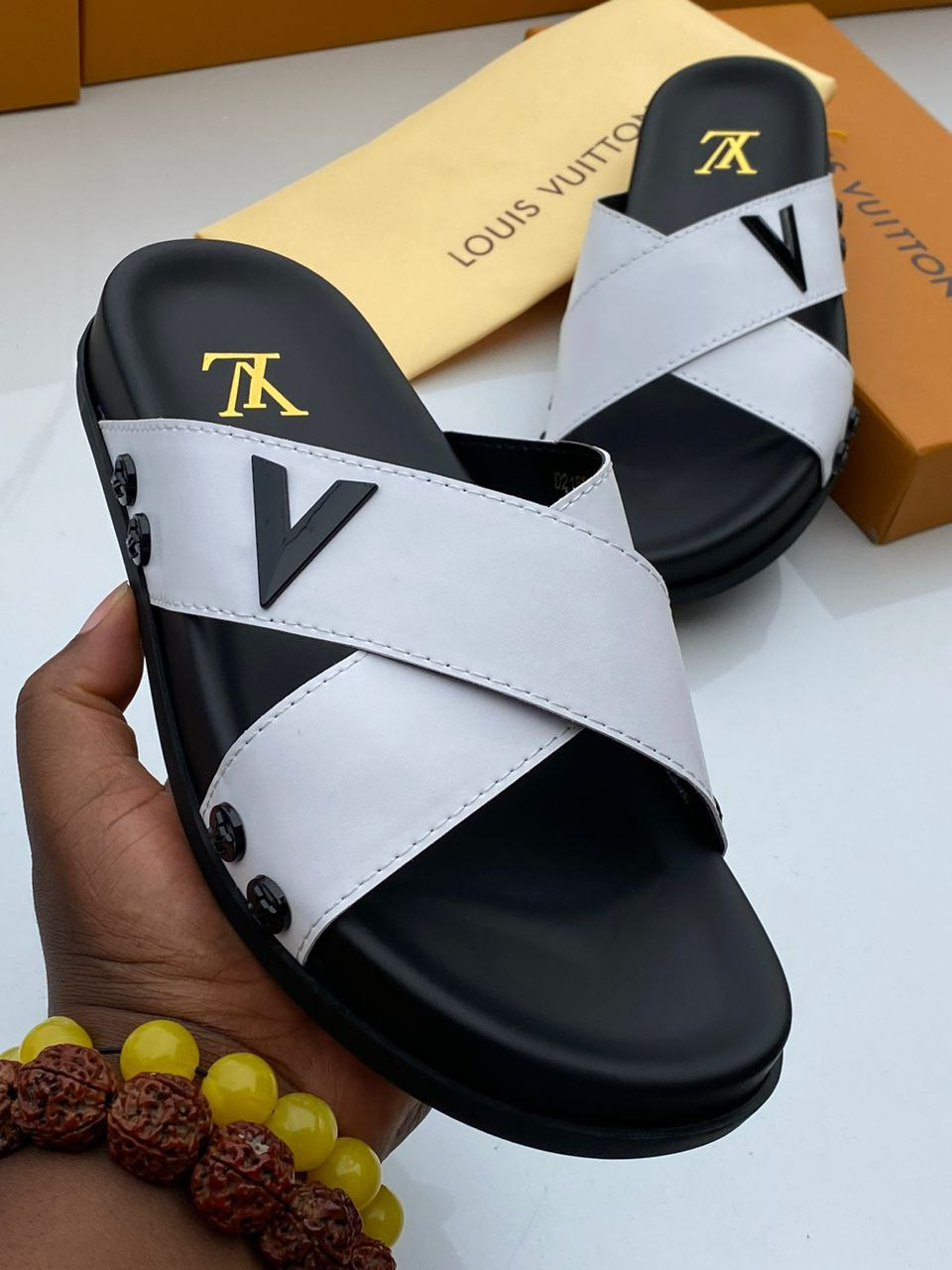 LV Inspired Cross Strap Sandals