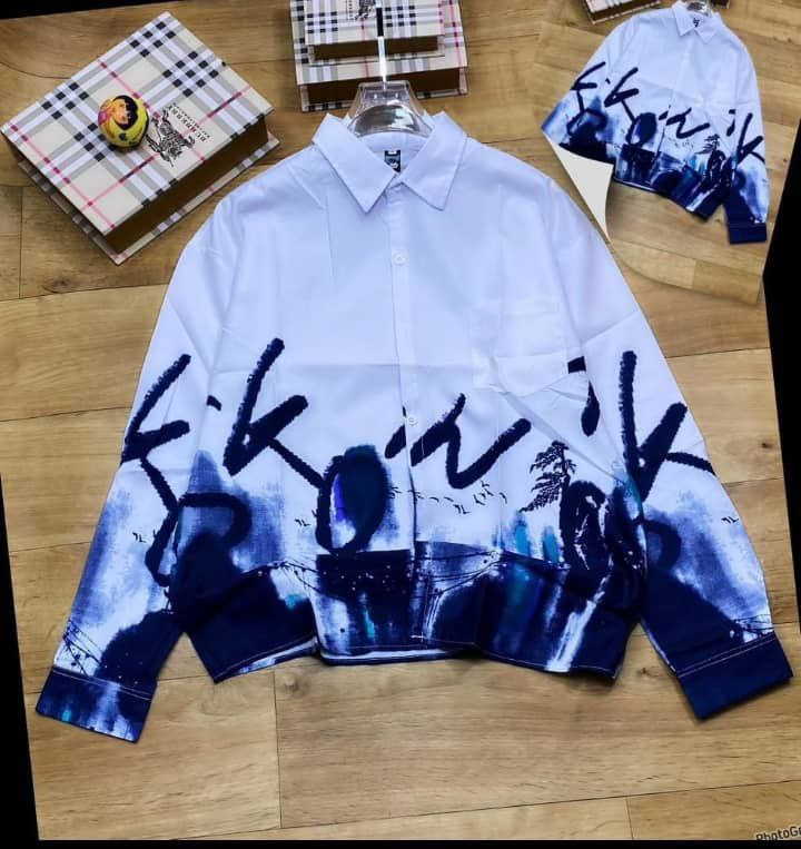 Chemise Stylée à Manches Longues Imprimé Abstrait