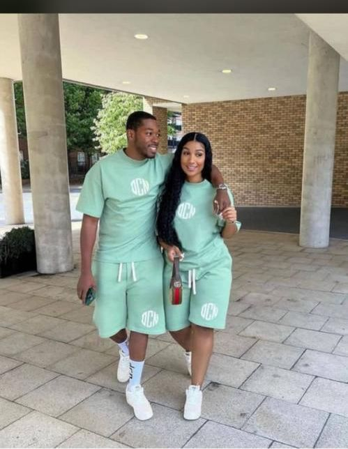Matching Couple Mint Green Monogram Set