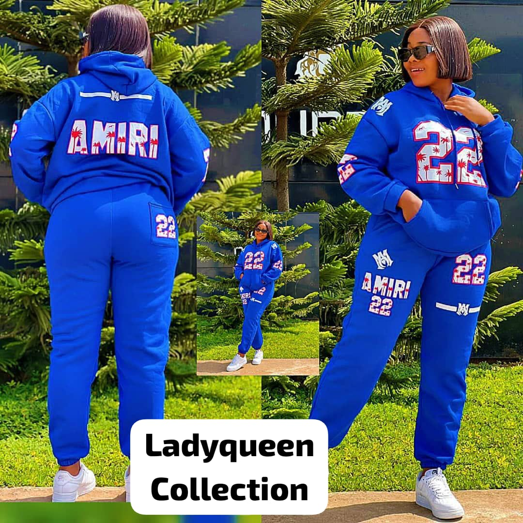 Amiri Style Blue Tracksuit