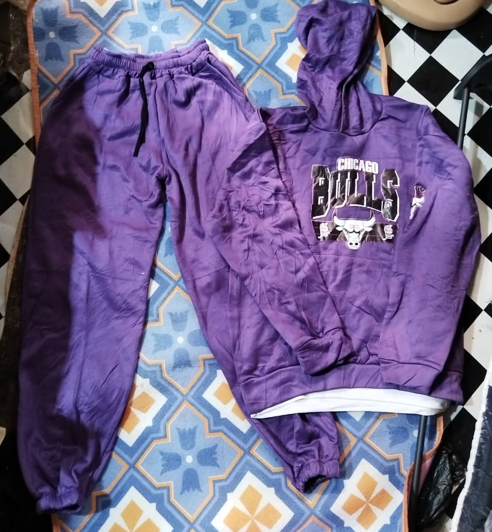 Purple Sporty Tracksuit Set