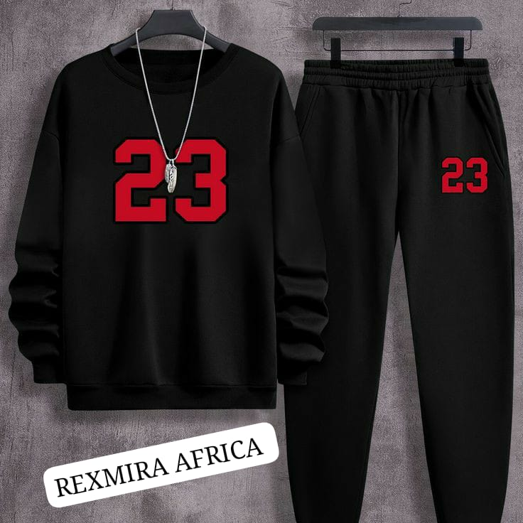 Men's '23' Print Sweatshirt and Joggers Set