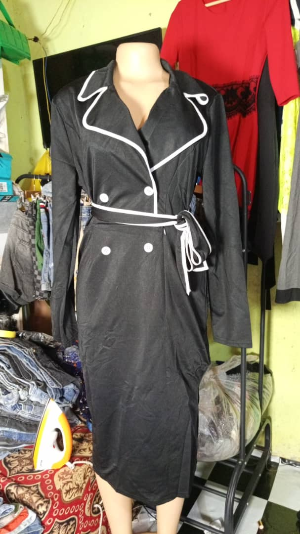 Elegant Black Trench Dress