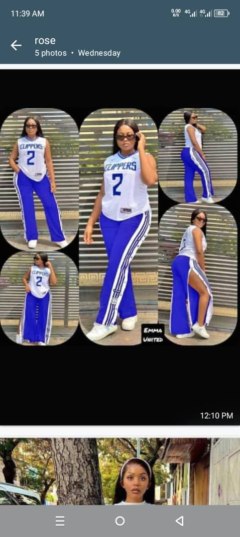 White Clippers 2 Tank Top & Blue Track Pants
