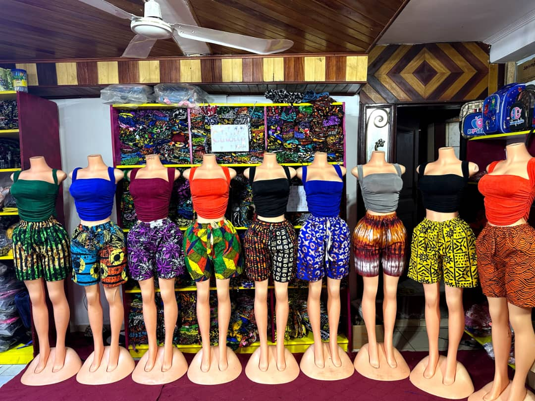 Green Crop Top & Ankara Shorts Outfit