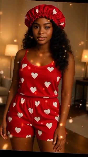 Heart Print Pajama Set
