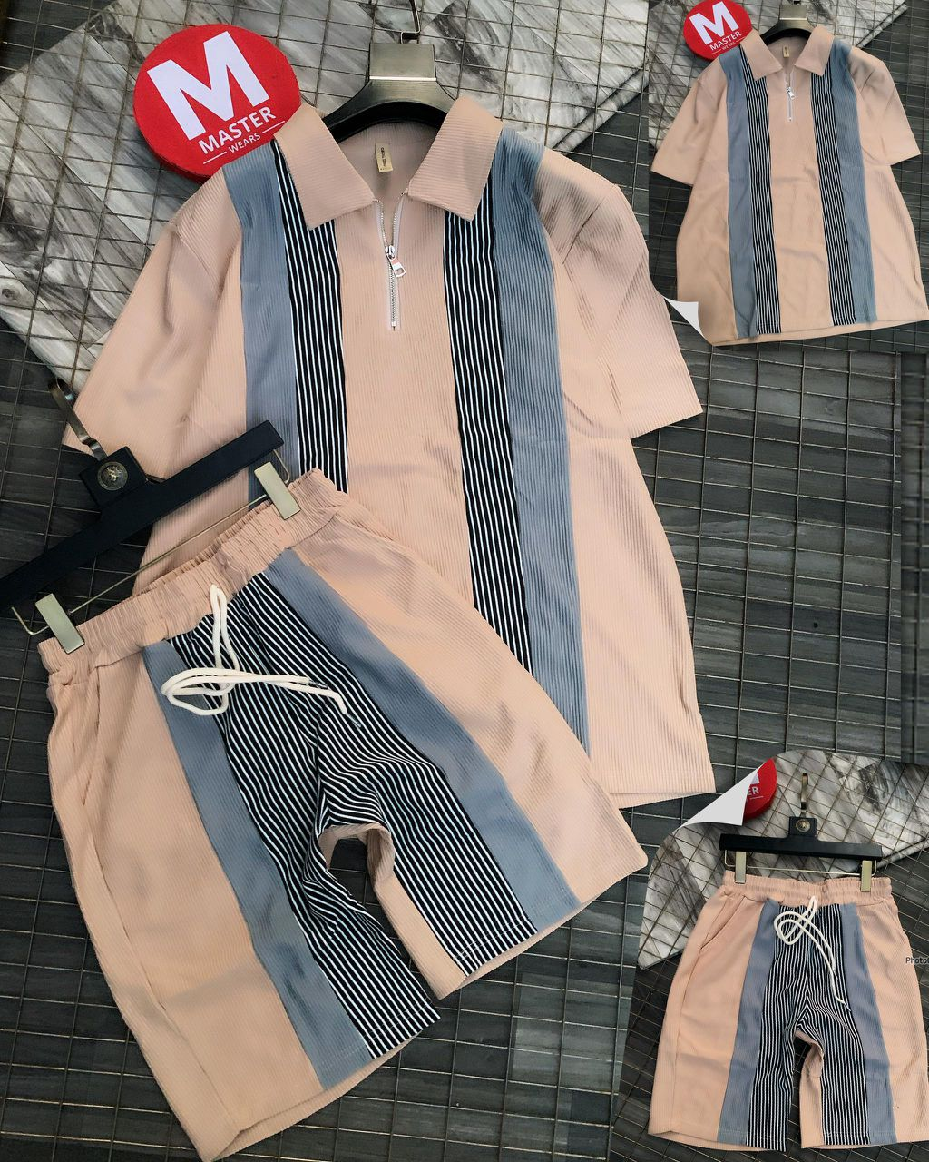Master Wears Casual Striped Set