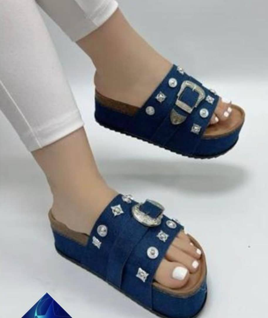 Stylish Blue Platform Sandals