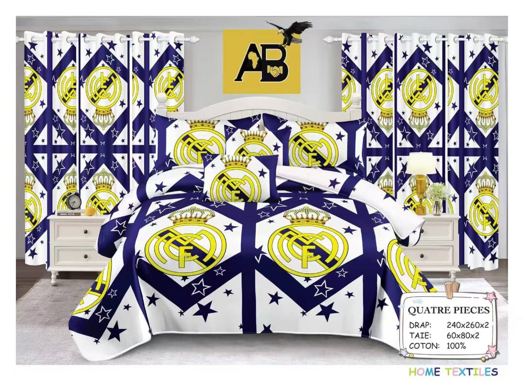 Real Madrid Bedding Set with Curtains