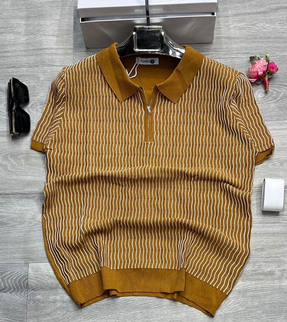 Men's Ribbed Polo Shirt