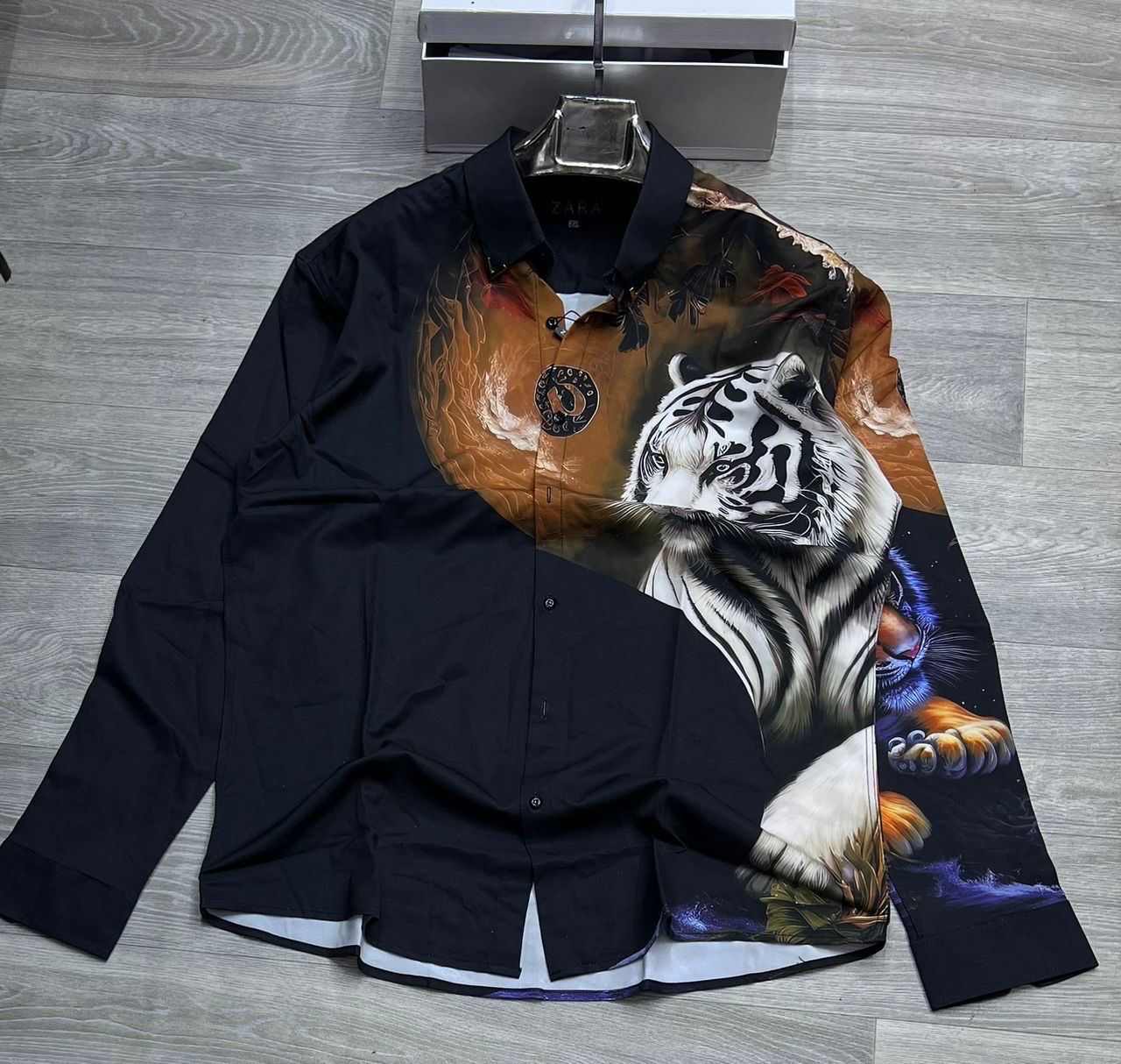 Zara Tiger Print Long Sleeve Shirt