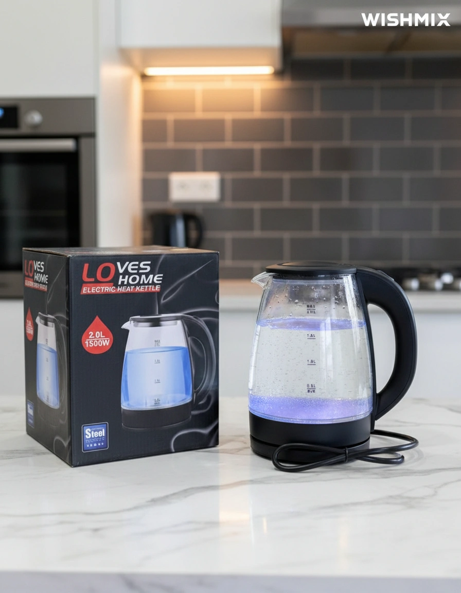 Loves Home Electric Glass Kettle 2.0L