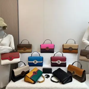 B-Logo Leather Handbag with Matching Wallet