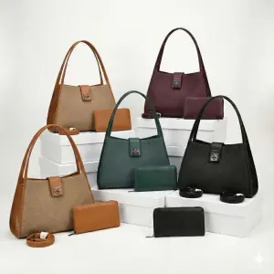 Pedra Luxury Handbag and Matching Wallet Set