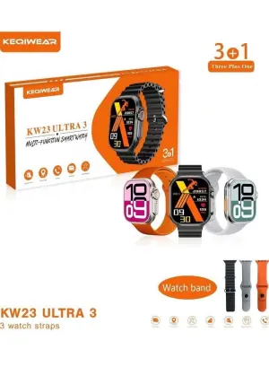 KW23 Ultra 3 Smartwatch with 3 Interchangeable Straps