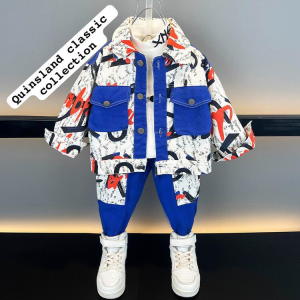 Boy's Stylish Denim Jacket and Pants Set