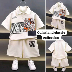 Boy's Printed Polo Short Set