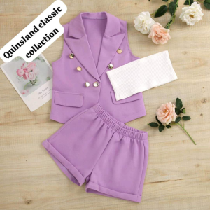 Chic Lavender Vest Top & Shorts Set for Girls