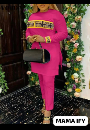 Chic African Print Two-Piece Pant Set