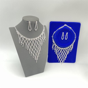 Rhinestone Necklace and Earring Set