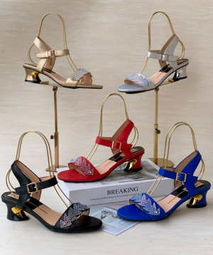 Chic Women's Rhinestone Heeled Sandals