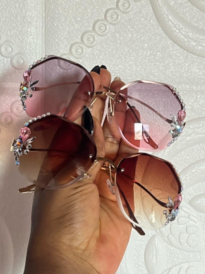 Jeweled Rimless Sunglasses