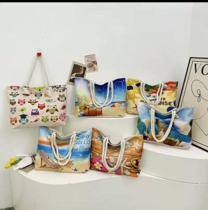 Trendy Printed Beach Tote Bag