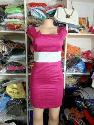 Chic Pink Mini Dress with Belt