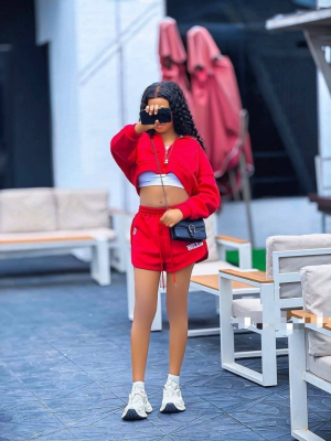 Ensemble Sportif Rouge Tendance Crop Top & Short