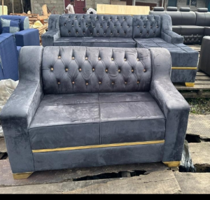 Luxurious Velvet Tufted Sofa Set