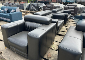 Black Leatherette Armchair