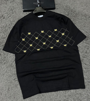 Black Butterfly Embroidered T-Shirt