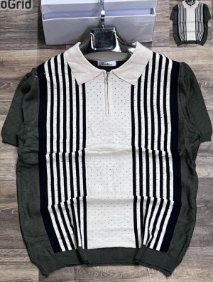 Men's Stylish Striped Polo Shirt
