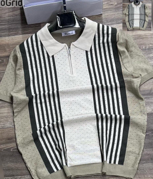 Men's Stylish Striped Polo Shirt