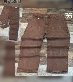 Brown Monogram Cargo Jeans