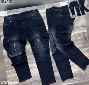Men's Stylish Black Cargo Jeans