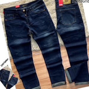 Dark Blue Distressed Boyfriend Jeans