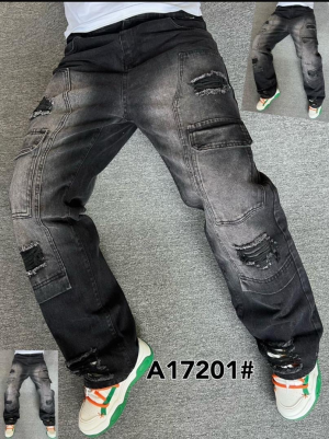 Stylish Destroyed Cargo Jeans