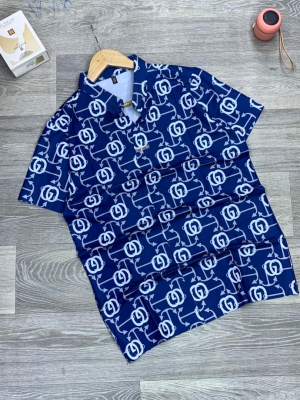 Chemise Homme à Manches Courtes à Motifs et Rayures