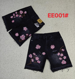 Stylish Embroidered Denim Shorts