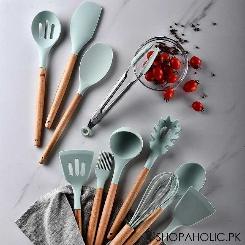 Silicone and Wood Utensil Set